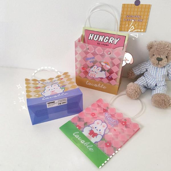 Borse portaoggetti Kawaii Bear Bag Girl Portable Shopping Packaging Gift Cartoon Handbag Organizer