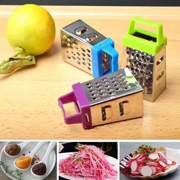 Schnelle Lieferung Mini 4 Seiten Nützliche Multifunktions-Handreibe Slicer Obst Gemüse Küchenwerkzeuge Gadget Küche Zeug Lebensmittelschneider Großhandel EE