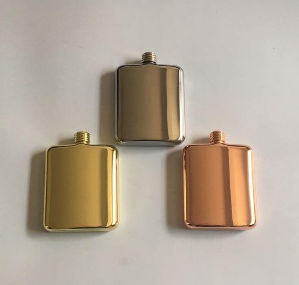 Flass de quadril de cobre de aço inoxidável 6 onças de bolso de bolso externo Flagon Flask de presente para Whiske Camping Bottle Sn209