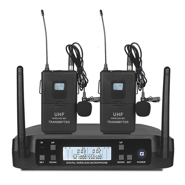 Microfoni GLXD4 Microfono wireless UHF a doppio trasmettitore con bodypack portatile Cuffia da bavero Microfono ad archetto per sistema karaoke Speech Party 221115