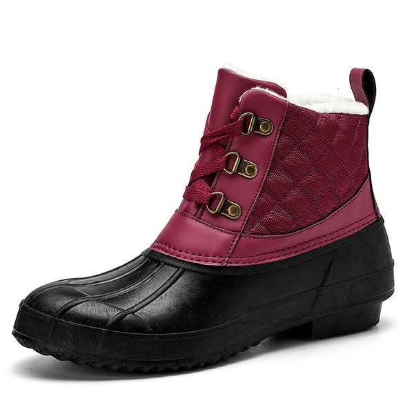 Botas mulheres botas de neve inverno mantêm quente lady pato botas à prova d'água Sapatos de chuva de borracha Moda feminina Sapatos casuais 3642 221114