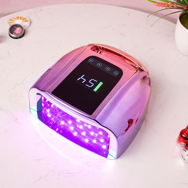 Nageltrockner 96 W Gradient Puprle Pro kabellose LED-Lampe wiederaufladbare Batterie UV-Härtung Härtungsgel weiß 221031