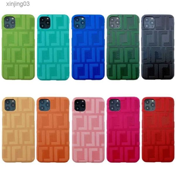 IPhone телефоны корпуса телефона 10 Colors Leather Letter Luxury Designer Brand Mens Womens 13 11 12 Pro 7 8 XS XINJING03