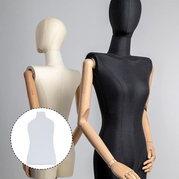 Stuhlhussen Abdeckung Mannequin Dummy Body Dress Form Overlay Upper Model Female Machine Cleanblack Stand Beautifulglossy Elastic Care Waschbar