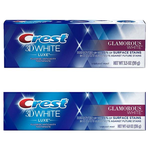 2 Crest 3D White Luxe Glamorous White Vibrant Mint Dentifricio con 4 Luxe Pulsar Spazzolino per sbiancamento dei denti Kit225V4918807