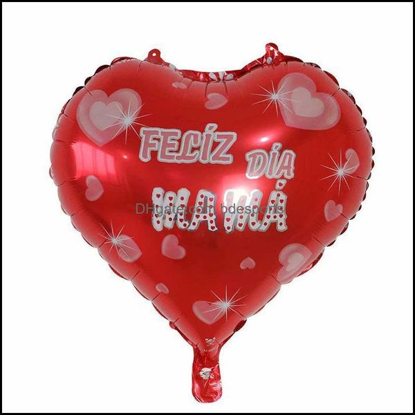 Altri articoli per feste per eventi Palloncini per la felice festa della mamma Palloncino a forma di amore in lamina da 18 pollici Mylar inglese spagnolo con consegna a goccia di elio Dhvak