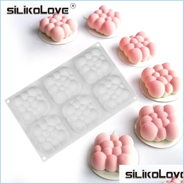 Moldes de cozimento Silikolove 3D Bubble Cloud Mousse Bolo Moldes Sile Moldes para assar doces franceses e acessórios de padaria Bakeware 2 dhmrz