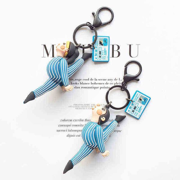 Keychains novas divisões criativas Chave de casal engraçado para homens mulheres fofas sile boneca key pingente de carroceyring titeling para o marido T220909