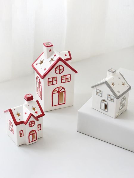 Decorações de Natal Ano da Árvore Decoração Home Elk Maninho de neve Cerâmica Nórdica