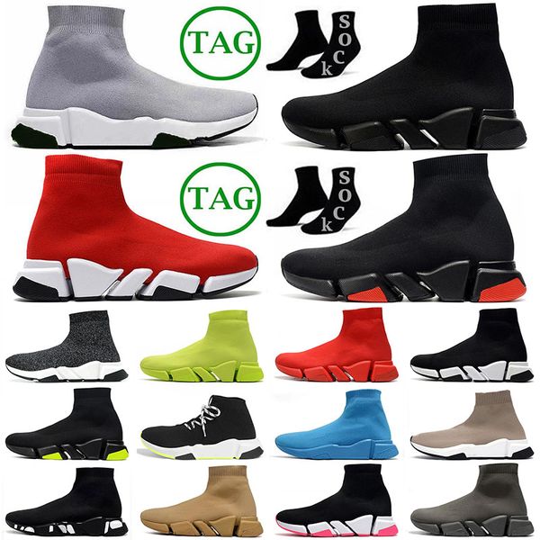 balenciaga balenciaga balenciagaa track balenciaga's shoes speed trainer 【code ：L】 Rutschfeste, gestrickte Knöchel-Freizeitstiefel, Trainer, Speed-Herren-Turnschuhe Triple-Schwarz