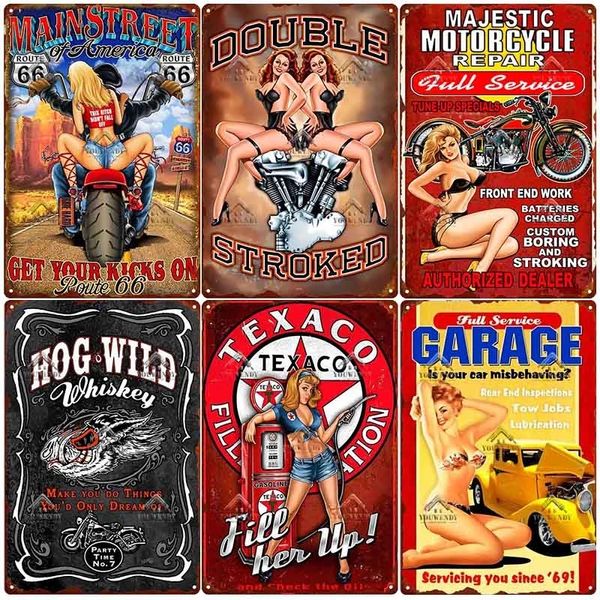 Motorcycle Metal Metal Decor Home Tin Sign Tin