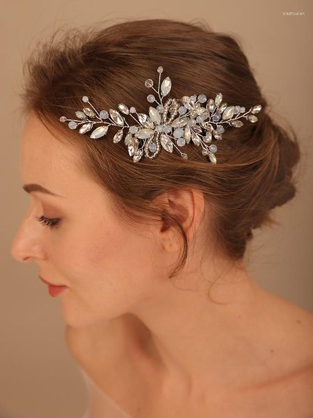 Cabeças da moda Rhinestone Bride Hair Combs Luxury Crystal Brides Headpiphe