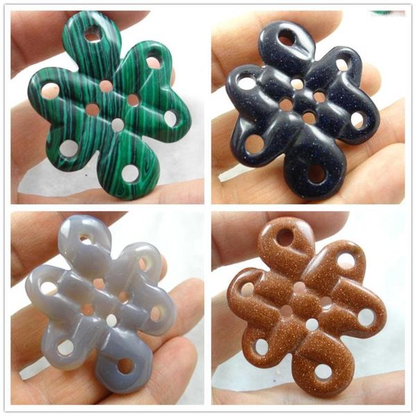 Colares pendentes de pedra natural chinês kartz cristal turquesa Agates Aventurine para colar de jóias DIY