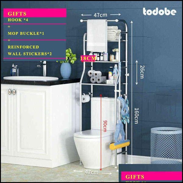 Suportes de armazenamento prateleiras de a￧o inoxid￡vel sobre o banheiro do banheiro de banheiro cozinha lavando a organiza￧￣o de armazenamento de prateleira em espa￧os de sal￣o Dh79z