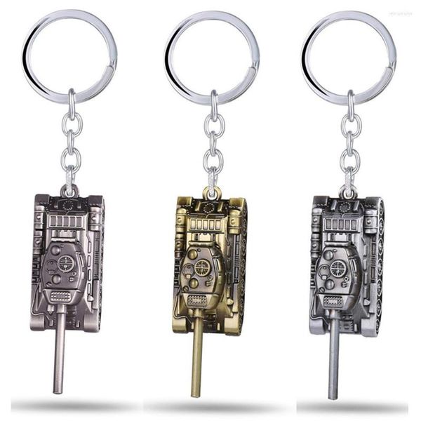 Keychains Game World Of Tanks Tank Model Metal Keychain 3 Color Figure Pendent Car Key Chain Ring Holder Men Women Gift Accessory
