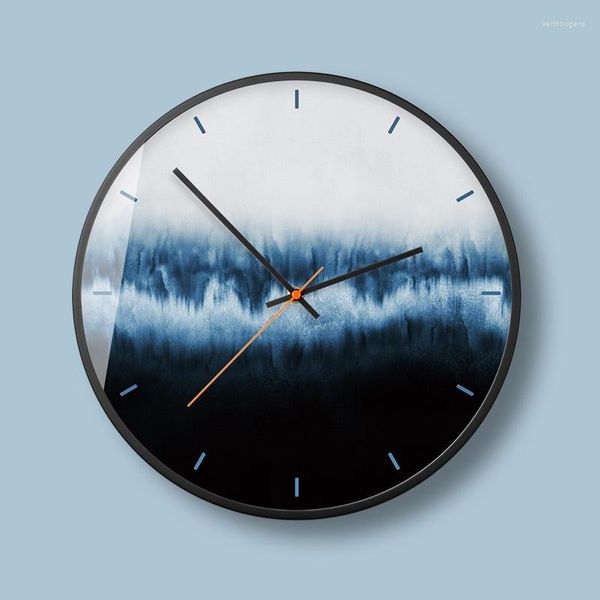 Relógios de parede Abstract Art Clock Black e Branco Padrão Artístico Decoração do Conceito Quarto Ultra Ultra Quiet