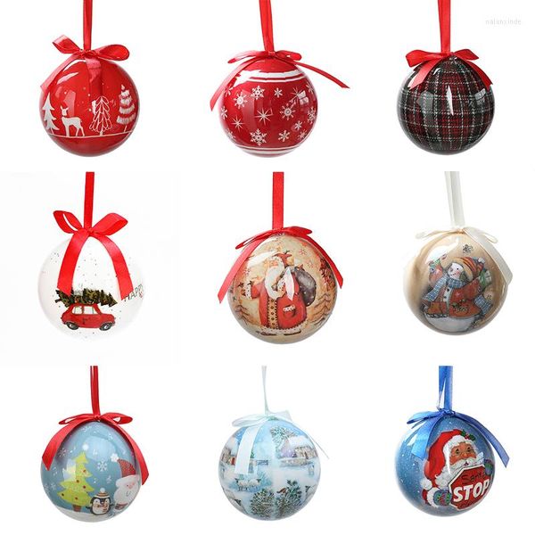 Decoração de festa Gangheng Christmas Tree Decorations Balls Spheres Red and White Home Decor Year 2023 Bola de bola de espuma Off