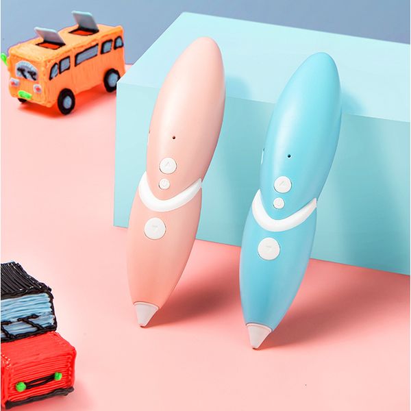 Outros suprimentos de impressora PEN 3D PEN para crianças desenhando impressão com PCL Material Design sem fio Voice Pump Smart DIY Toy Birthday Gift 221114