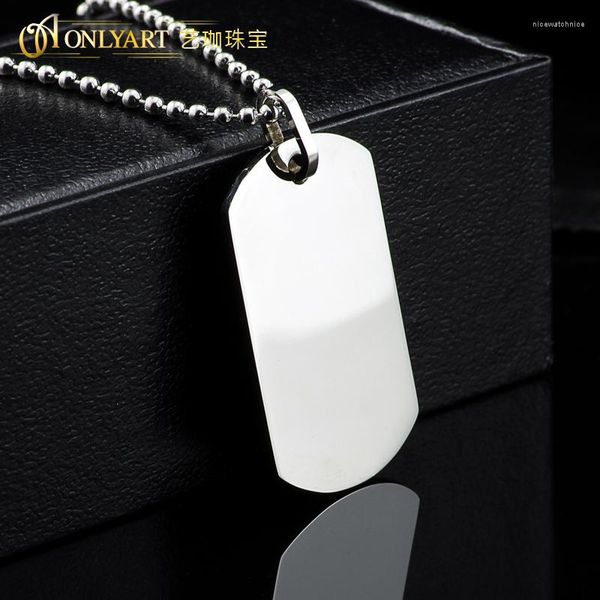 Anhänger-Halsketten OnlyArt Fashion Military Dog Tag Silber Farbe Blank Charm für Männer Weihnachtsgeschenk mit benutzerdefinierten Optionen verfügbar