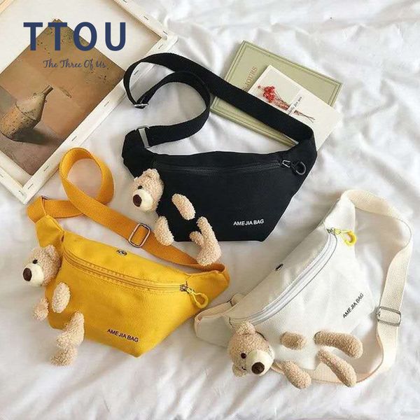 Bolsas de cintura Urso fofo feminino de alta qualidade designer de cinto crossbody peito feminino feminino fanny pack banana quadril bolsa 221208