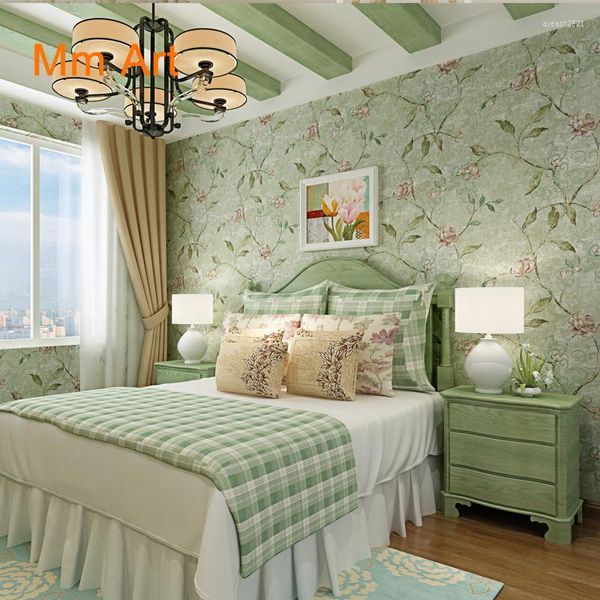 Tapeten, florales Wandtuch, nahtlos, ganzes Haus, High-End-Mädchenzimmer, amerikanischer leichter Luxus-Stil, Schlafzimmer, Wohnzimmer, Retro