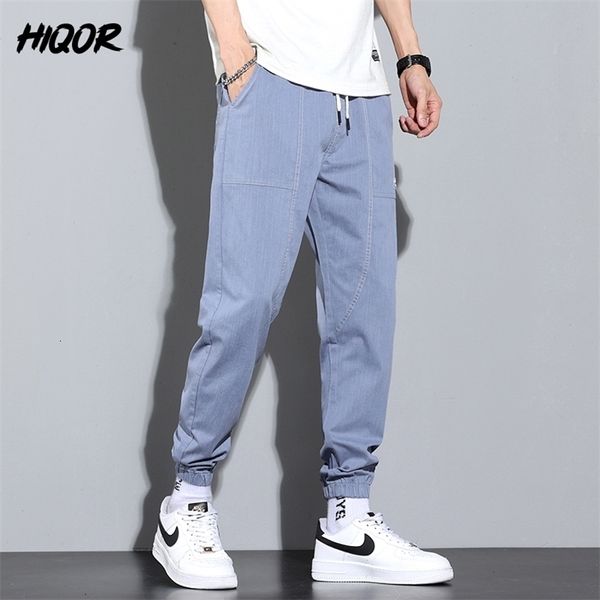 Calças masculinas jean jogger harem pant homens harajuku carga jeans algodão casual denim hip hop sweatpants masculino calças 221115