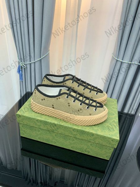 Scarpe casual maxi basse da uomo Scarpe da ginnastica in tela color cammello Ebano G motivo stampato allover Scarpe classiche da uomo Italia Luxurys Designers Embo