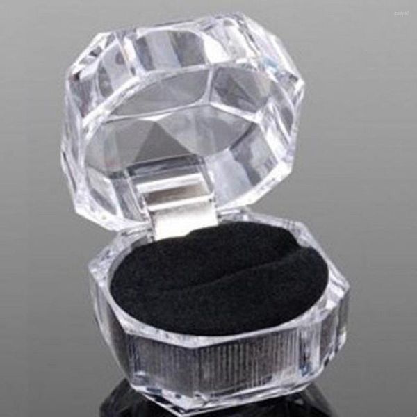 Confezione regalo Mini scatola per anelli Organizzatore per esposizione di gioielli trasparenti Orecchini in plastica trasparente acrilica Confezione per matrimoni 20 pezzi/confezione