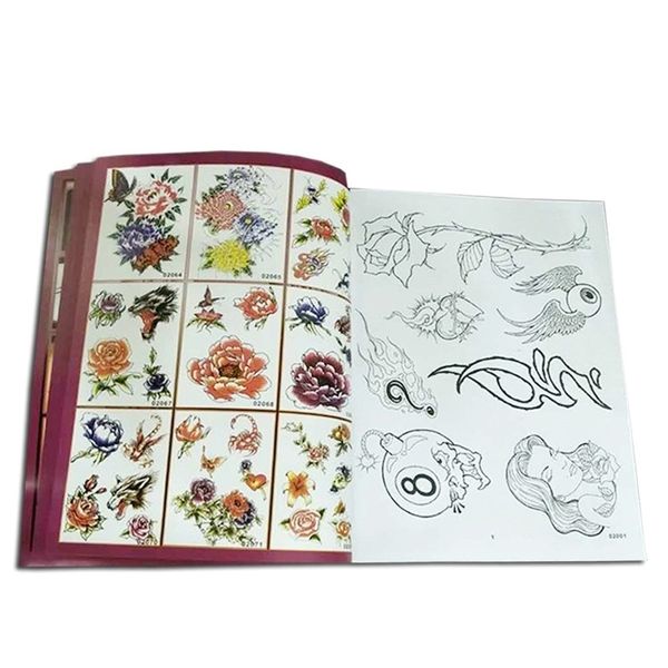 Diğer Kalıcı Makyaj Tedarik Dövme Kitabı Pop Art Desen Kız Desen Kitap Makale Dövmeleri Moda Şablonları Yarı Küçük Taze Dövme Çizim 221109