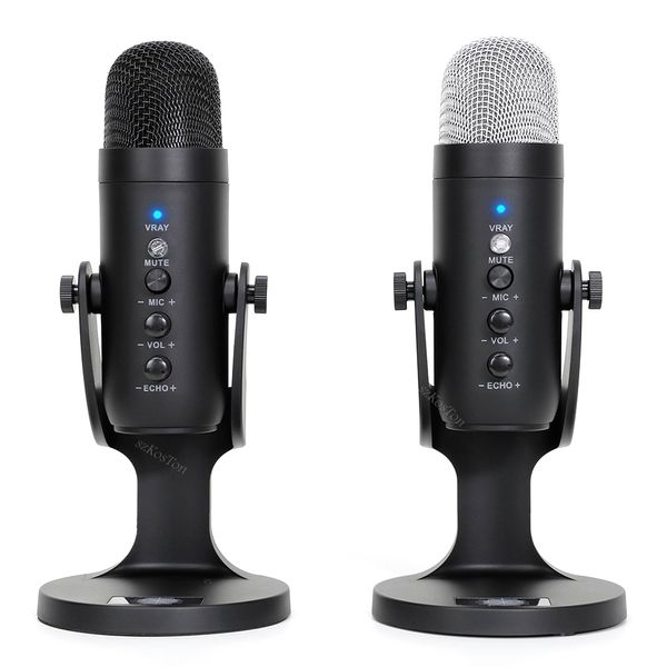 Mikrofonlar MU900 Kondenser Mikrofon Stüdyosu PC Bilgisayar Akışı İçin USB Mikrofon Kaydediyor Video Oyun Podcast Singing Mic Stand 221115