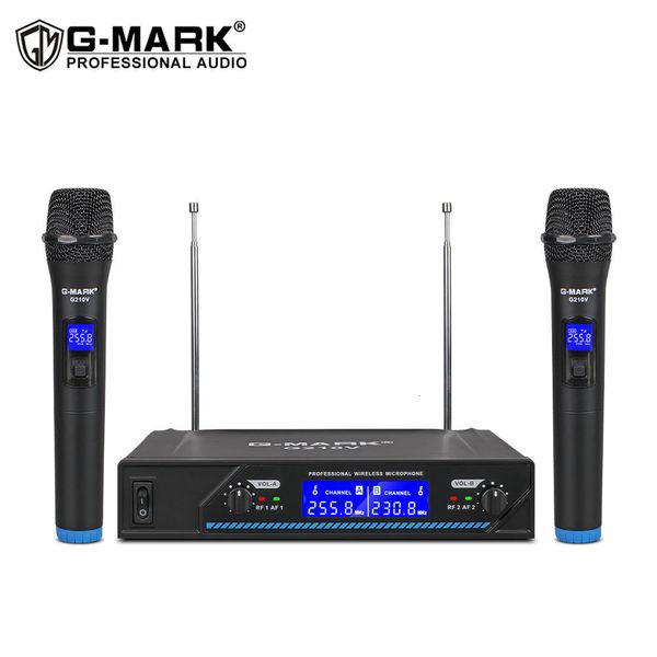 Mikrofone Wireless Mikrofon G-Markt G210V Professional 2 Kanäle Handheld Karaoke Mikrofon für Party Meeting Church Show Home 22114