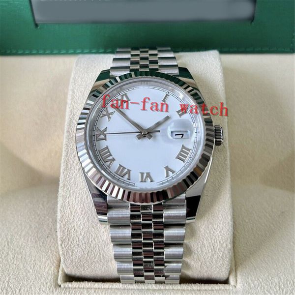 2022 Men Watches 126334 DateJust 41mm Jubileu Rome Box Papers Jubilee Bracelet de Bracelet Men's Automatic Watch