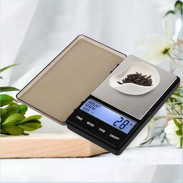 Strumenti di misurazione Strumenti di misurazione Bilancia elettronica da cucina tascabile con timer 0 1G1000G Schermo LCD digitale Gram di ampia gamma Espresso Je Dhdfb