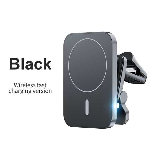 Carregadores sem fio magnéticos de 15w para iPhone 14 13 12 Magnet de carro Montar o suporte para o telefone de carregamento Fast Charging Air Vent Stand Charger