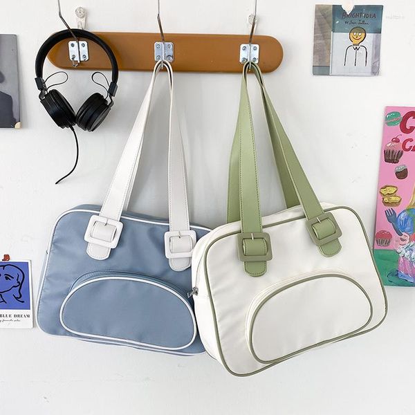 Вечерние сумки 2022 Японские школьники Jk Bag Simple Patchwork Color Plouge для подростковых сумочек