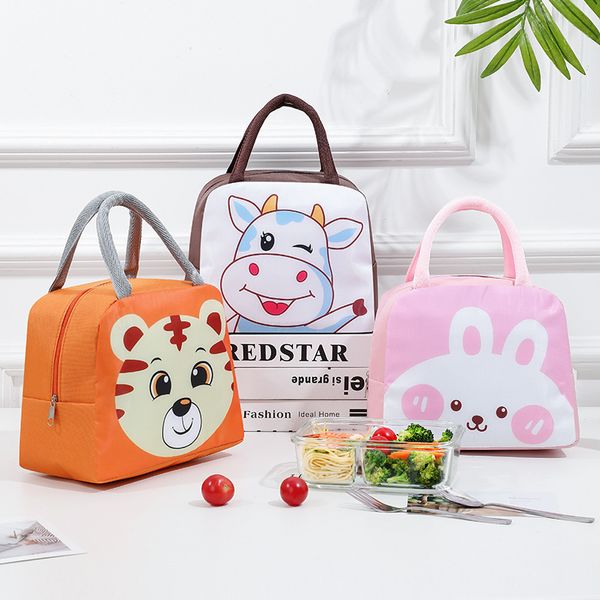 Borsa da pranzo per cartoni animati per bambini, ragazzi, ragazze, scuola, bento box, contenitore, riutilizzabile, isolata, per il pranzo