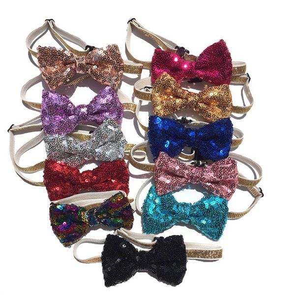 Abbigliamento per cani Bella paillettes Animali domestici Accessori per toelettatura Simpatico cucciolo di gatto Gattino Giocattolo per animali Kid Solid Bow Tie Cravatta Vestiti 221103