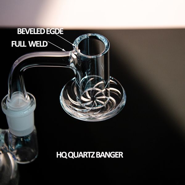 nuovi accessori per fumatori di banger al quarzo completamente saldati bordo smussato 10mm 14mm 18mm 45/90 gradi terp slurper per piattaforme petrolifere bong dab