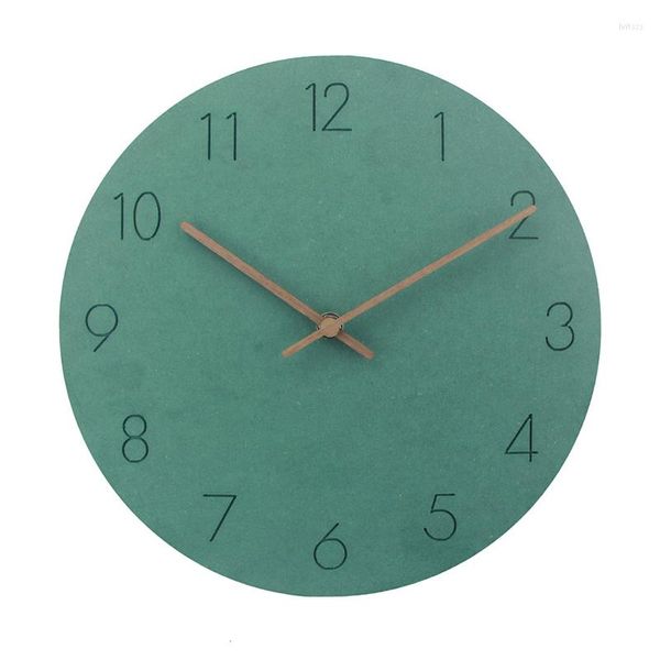 Relógios de parede Relógio de madeira silenciosa que não toca o quartzo varredura de bateria da segunda rodada alimentada para a sala de estar Estudo