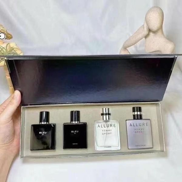 Дизайнер CC парфюмерный подарочный набор Cologne Fragrance для Man 25ml 4 бутылки Edp Edu de parfum бренд роскошные духи длинные приятные ароматы рождественские подарки Оптовые капля капля