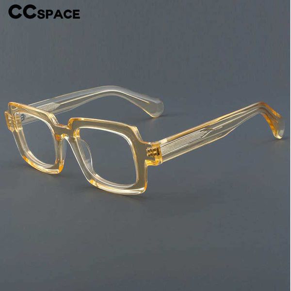 Sonnenbrillenrahmen 54907 Quadratische Acetat-Brillenrahmen Männer Transparent Grün Gelb Optische Brillen für Frauen Klare Linse Hochwertige Brillen T2201114