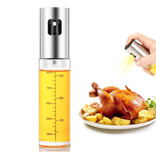 100ML Utensili da cucina Ciotola di vetro BBQ Olio d'oliva Spray Diffusore per erogatore da cucina Bottiglia Contenitore per spruzzi Aceto Salsa di soia Pentola per iniezione di carburante