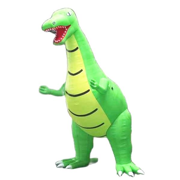 Atividades ao ar livre 5mh modelo de dinossauro inflável verde gigante jurássico desenho animado animal balão brinquedos para decoração de parque temático