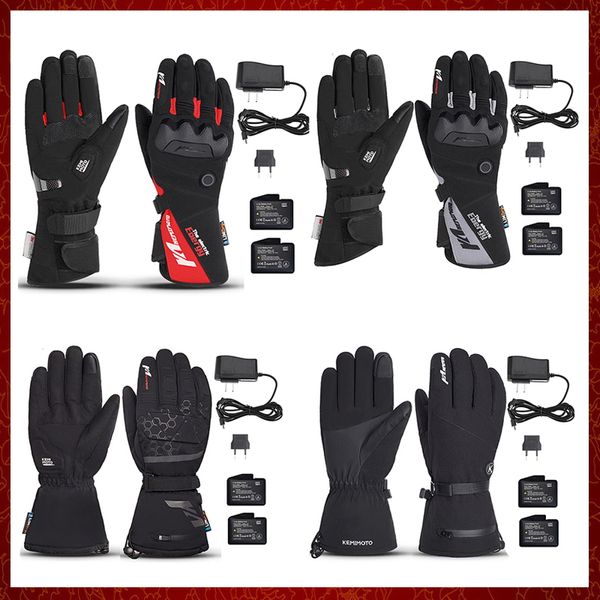 ST201 Beheizte Motorradhandschuhe Winter Warme Motorrad Moto Beheizte Handschuhe Wasserdichte wiederaufladbare Heizung Thermohandschuhe für Schneemobil