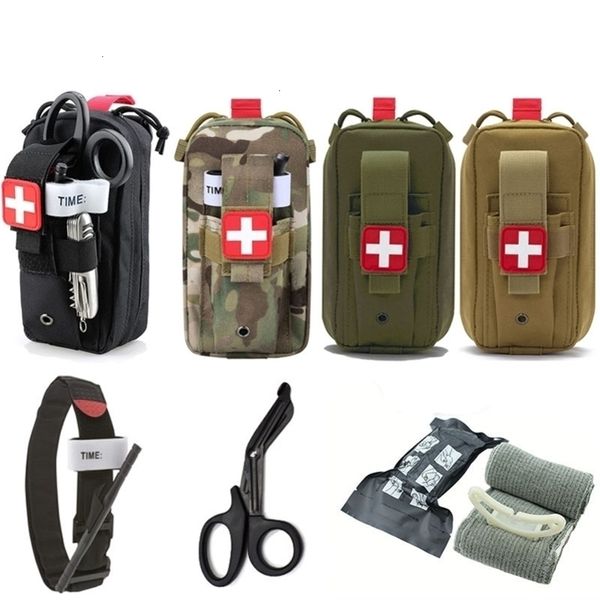 Outdoor-Taschen Taktische Molle EDC-Beutel EMT Notfallverband Tourniquet Schere IFAK Erste-Hilfe-Kit Überlebenstasche Militärpaket 221116