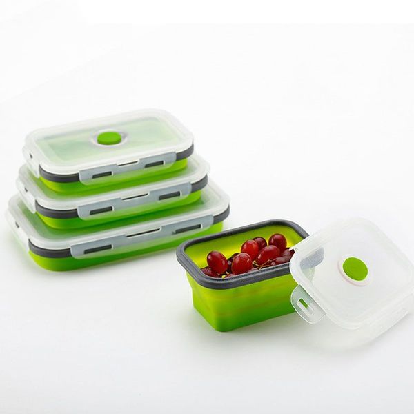 350 мл обеденного посуда прямоугольник складной ланч -коробки миски для хранения продуктов бесплатно микроволновое портативный пикник для пикника.