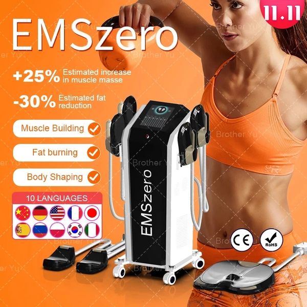 EMS-culpt Maschine New Look Slimmer Neo DLS-EMSLIM RF Fat Burning Shaping Beauty Equipment 13 Tesla Elektromagnetische Muskelstimulatormaschine mit 2/4/5 Griffen