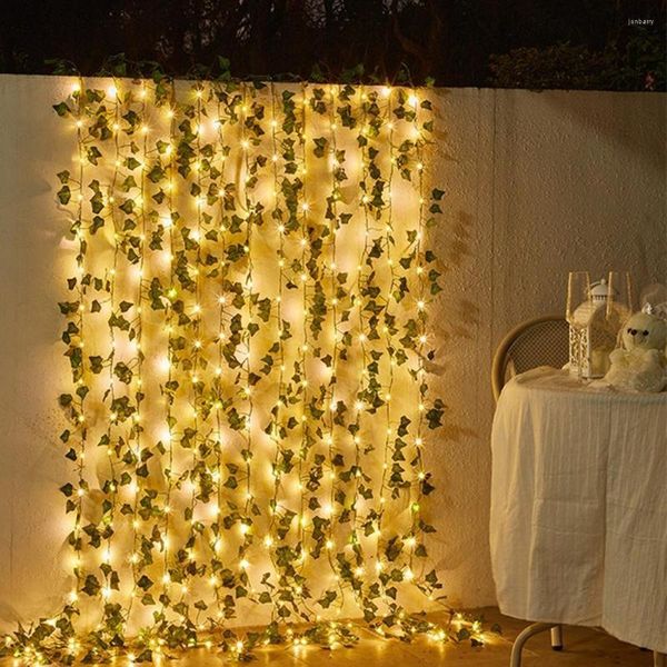 Stringhe Foglie di edera artificiale String Lights Hanging Garland Plant per la decorazione della camera da letto del giardino della festa dell'ufficio