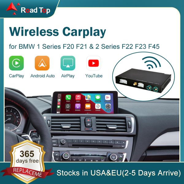 CarPlay sem fio para BMW Series 1 2 F20 F21 F22 F23 F45 2012-2020 NBT EVO com Android Mirror Link AirPlay Play Função