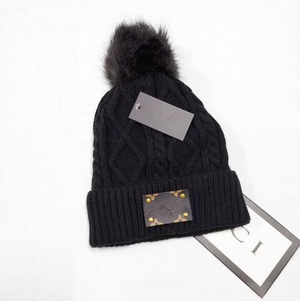 Beanie/Skull Berretti Donna Cappelli di lana cashmere Una versione femminile invernale lavorata a maglia spessa Berretto Paraorecchie Colletto Morbido cappello a sfera in lana calda